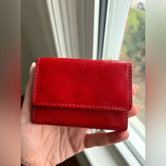 Vera Pelle Red Leather  Wallet - Picture 6 of 7